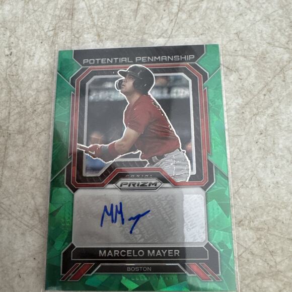 2023 Panini Prizm Marcelo Mayer Potential Penmanship Green Ice Prizm Auto